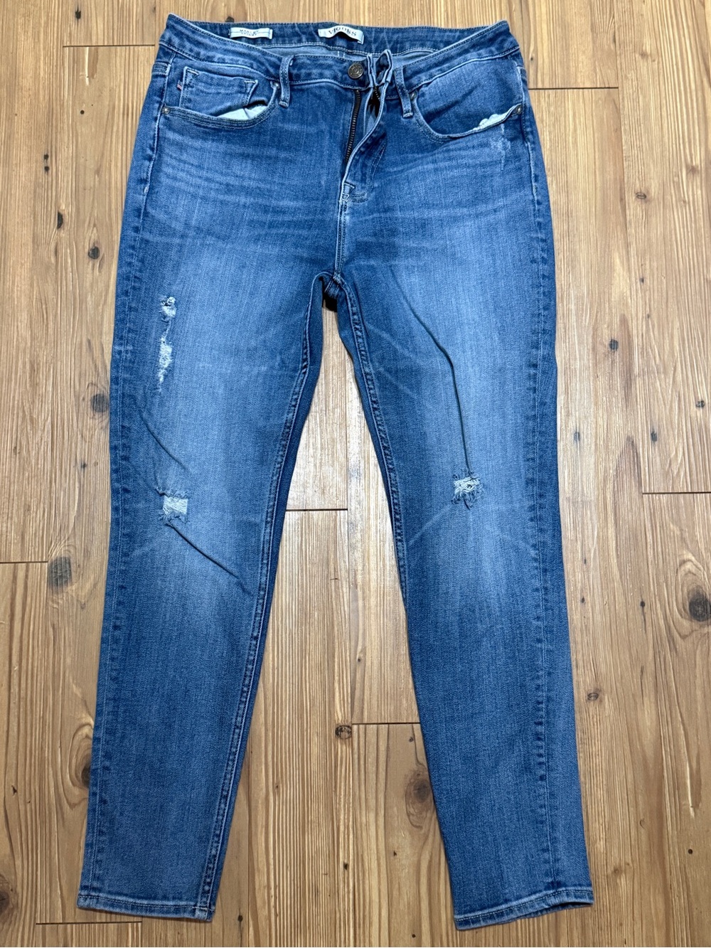 Vigoss Medium Blue Distressed Skinny Jeans